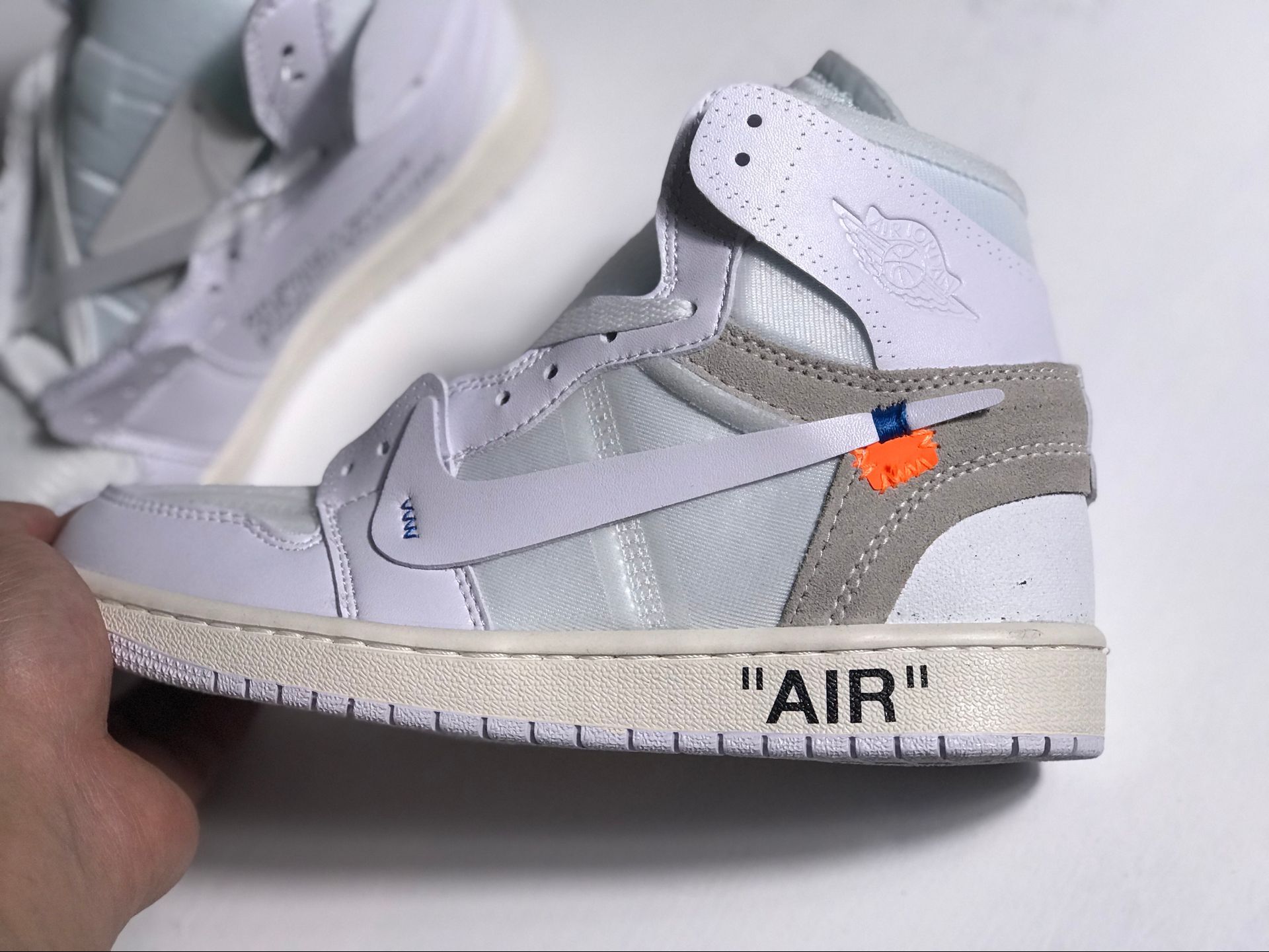 OFF-WHITE x Air Jordan 1 Silver Grey Shoes - Click Image to Close